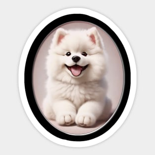 WHITE PUPPY DOG Sticker